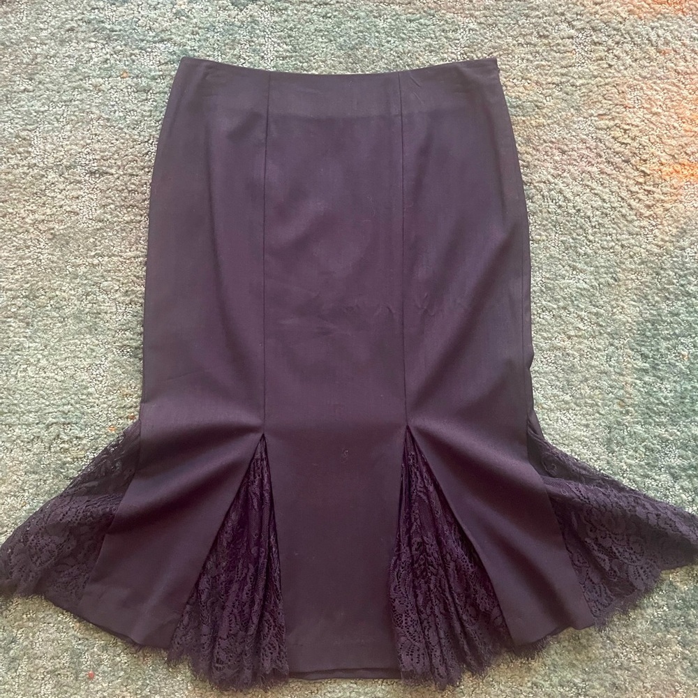 Black lace black midi cocktail skirt